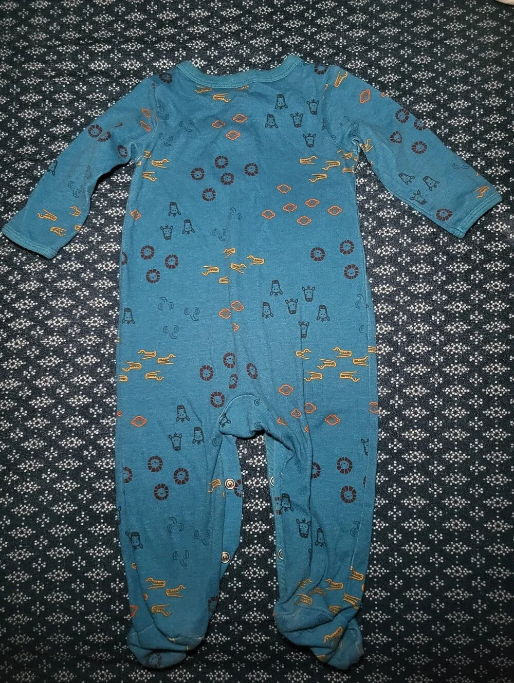 Carter's Teal Footed One-Piece with Orange and Navy Accents